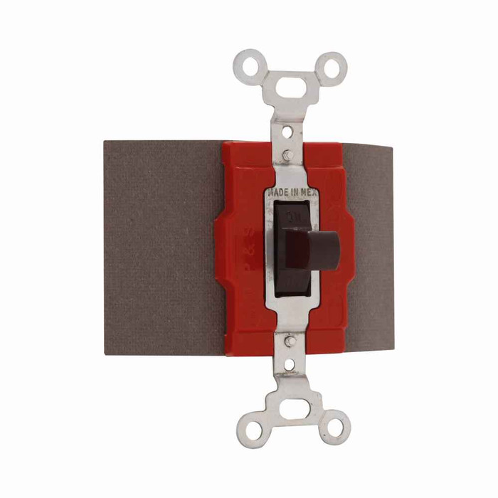 Eaton 2226B Arrow Hart industrial grade toggle switch, Maintained toggle, #14-10 AWG, 20A, Flush, 120/277V, Back/side, Screw, Brown, Load type: Motor Control, Fan, LED, Incandescent, ELV, MLV, CFL, Flourescent, Halogen, Double-Pole, Brass, Urea