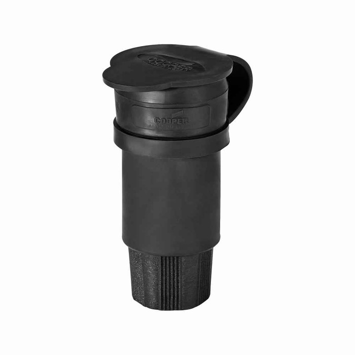 Eaton 25W47BK Arrow Hart watertight locking connector, #18-10 AWG, 15A, Industrial, 125V, Back wiring, Black, Watertight, L5-15, Two-pole, Three-wire, grounding, Santoprene thermoplastic elastomeric, 0.3 to 0.65 in