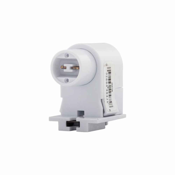 Eaton 2501W-BOX lampholder, Non-Shunted, T8/T12, Plunger, White, Fluorescent lamp, Thermoset, 600V, 660W, Push wiring 494758