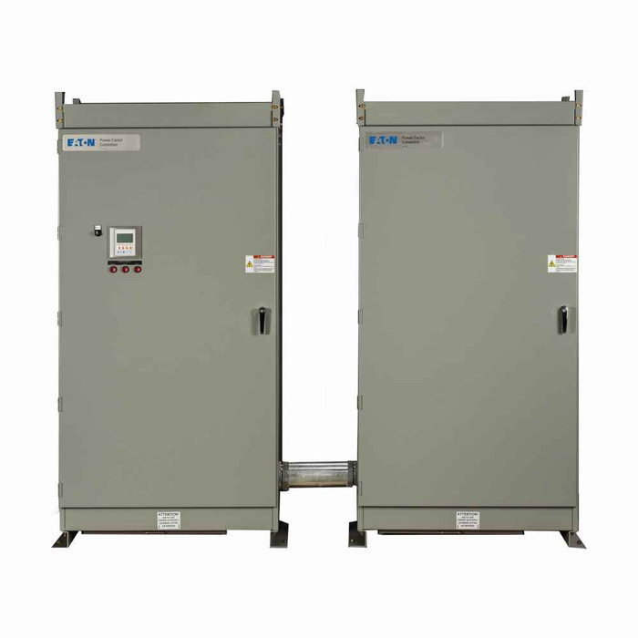 Eaton 250MCSR431 AUTOVAR 300, Automatic Capacitor Banks, 300A, 480V, Three-phase, 250 kVAR, Wall-mounted, 5 x 50, J Frame, Optional molded-case circuit breaker rated 65 kAIC at 480V and 600V, NEMA 3R weatherproofing.