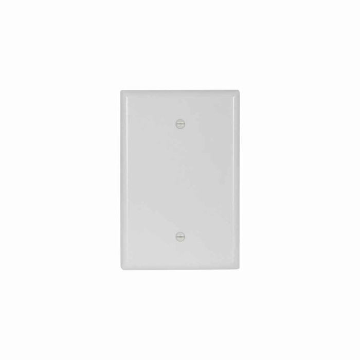 Eaton 2729W-BOX Blank wallplate, White, Blank Cutout, Thermoset, Single- gang, Oversize, ED Box