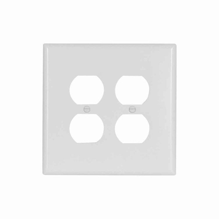 Eaton 2750W-BOX Duplex receptacle wallplate, White, Duplex receptacle Cutout, Thermoset, Two- gang, Oversize, ED Box