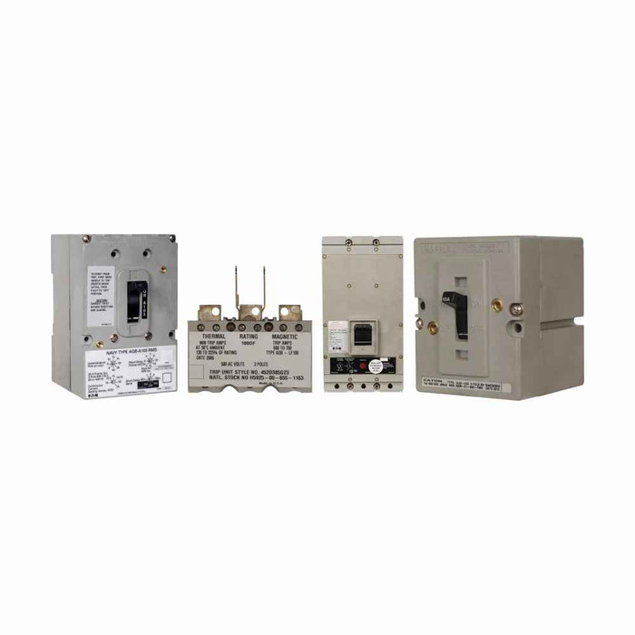 Eaton 313C085G13 Navy and Marine complete molded case circuit breaker, AQB-A100, Complete breaker, Magnetic only trip type, Three-pole, 15A, 500 V, 250 Vdc, 15 kAIC at 500 V, 10 kAIC at 250 Vdc, Naval