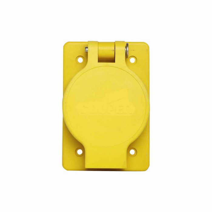 Eaton 3333RW Arrow Hart watertight locking receptacle, #14-8 AWG, 30A, Industrial, 125/250V, Back wiring, Yellow, Single, Watertight, Non-NEMA, Three-pole, Three-wire, non-grounding, Thermoplastic, glass-filled nylon
