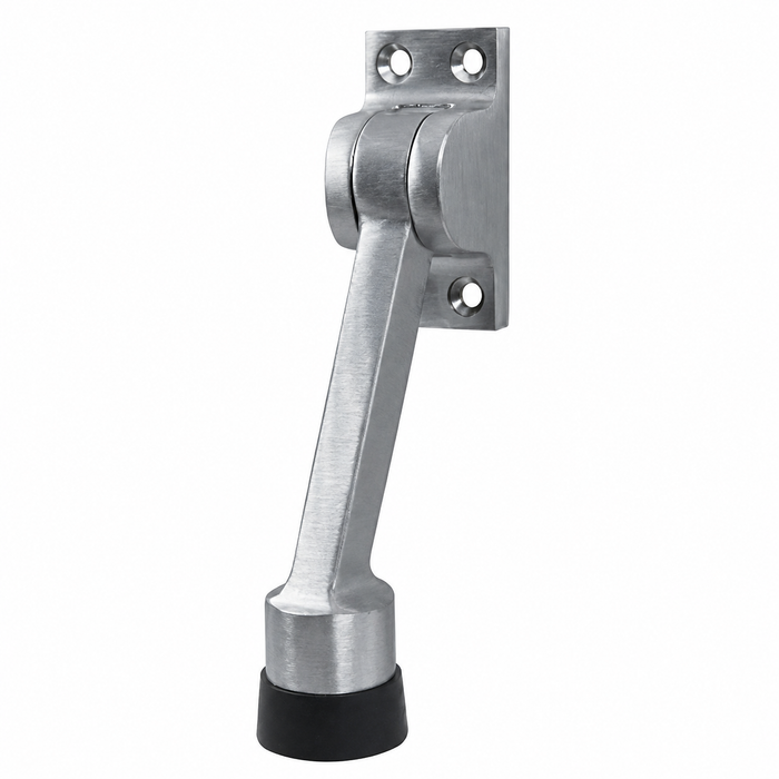 Don-Jo 1464 Kick Down Floor Door Holder with 4" Projection in Solid Brass