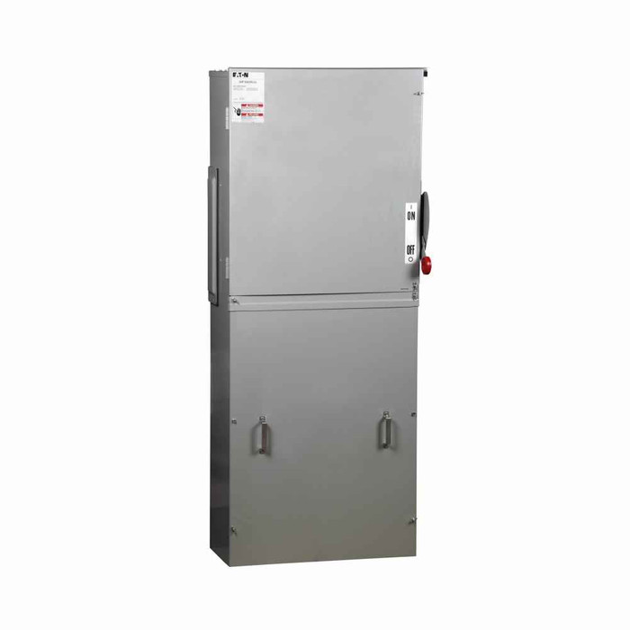 Eaton 3MFS800RUG main fusible switch, Utility pull box, 800A, Aluminum, NEMA 3R, Underground, Class T, Class L, 100 kAIC, Four-wire, Three-phase, 120/208V, Determined by circuit breaker installed