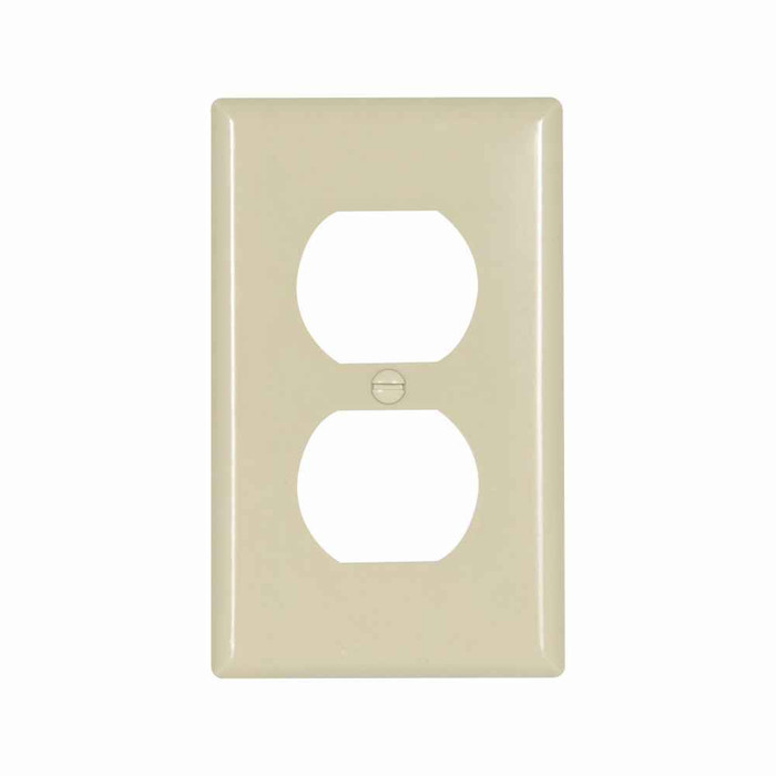 Eaton 4132V-BOX Duplex receptacle wallplate, 10% Deeper than standard size, Ivory, Duplex receptacle Cutout, Thermoset, Single- gang, Standard, ED Box