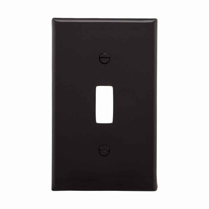 Eaton 5134BK-SP Toggle wallplate, Black, Toggle Cutout, Nylon, Single- gang, Standard