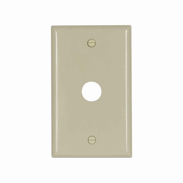 Eaton 5159V-BOX Telephone and coaxial wallplate, Ivory, 0.625" Hole Cutout, Nylon, Single- gang, Standard, ED Box