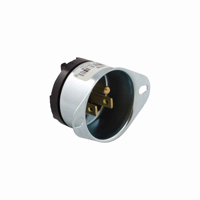 Eaton 5278-BOX Arrow Hart straight blade flanged inlet , #16-12 AWG, 15A, Industrial, 125V, Back wire, Metal, Brass, Thermoplastic and Steel, 5-15P, Two-pole, three-wire, grounding, Screw, Nylon, ED Box