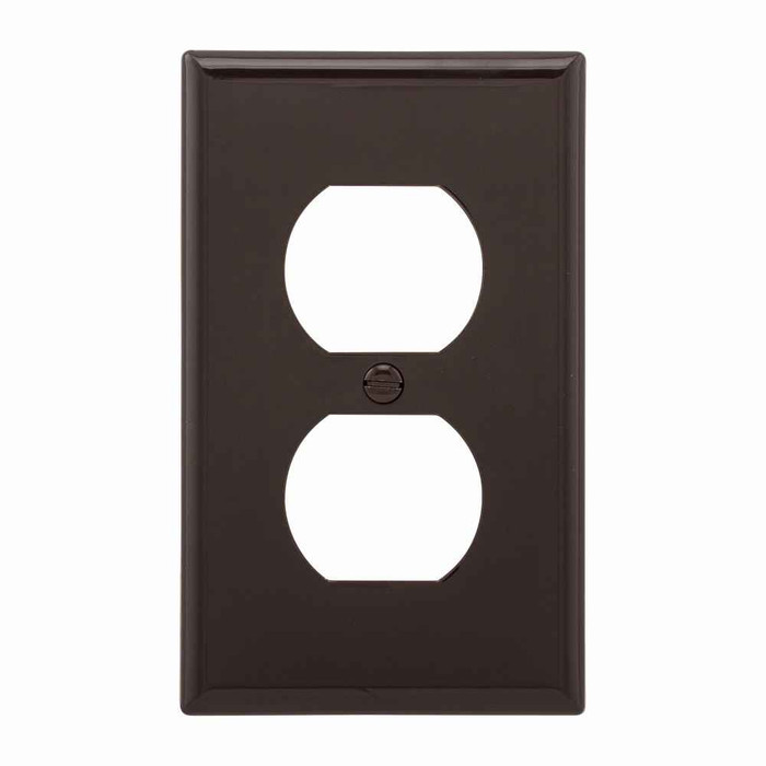Eaton 5132B-BOX Duplex receptacle wallplate, Brown, Duplex receptacle Cutout, Nylon, Single- gang, Standard, ED Box