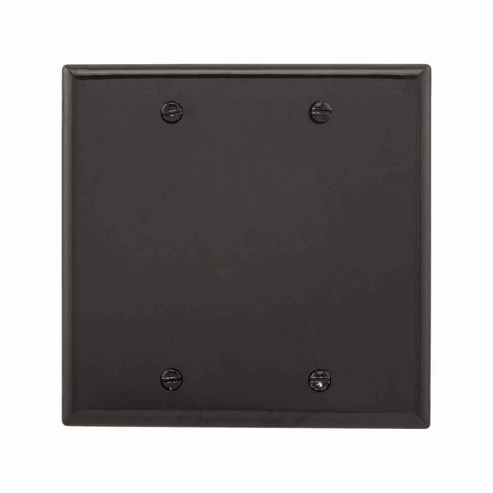Eaton 5137BK Blank wallplate, Black, Blank Cutout, Nylon, Two- gang, Standard