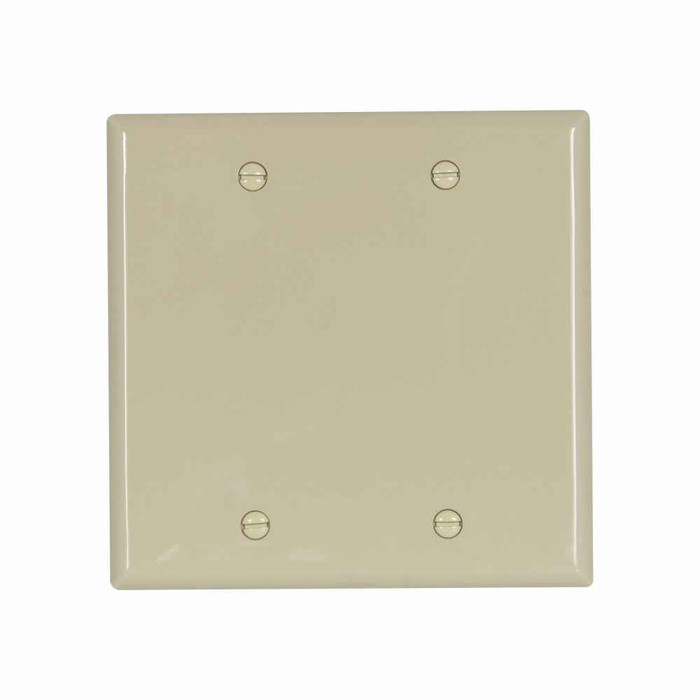 Eaton 5137V-BOX Blank wallplate, Ivory, Blank Cutout, Nylon, Two- gang, Standard, ED Box