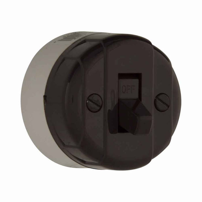 Eaton 735B-BOX standard grade switch, Switch, 5A, 10A, Surface, 125/250V, Side wire, Brown, Polycarbonate, Single-pole