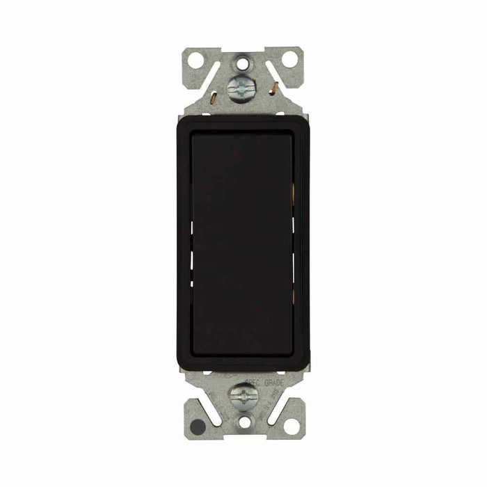 Eaton 7501-9BK standard grade decorator switch, Auto-grounding, #14-12 AWG, 15A, Flush, 120/277V, Back/push, Decorator, Maintained, Black, Motor Control, Fan, LED, Incand, ELV,MLV,CFL, Florscnt, Halogen, Single-pole, Thermoplastic 737282 Eaton 7501-9BK standard grade decorator switch, Auto-grounding, #14-12 AWG, 15A, Flush, 120/277V, Back/push, Decorator, Maintained, Black, Motor Control, Fan, LED, Incand, ELV,MLV,CFL, Florscnt, Halogen, Single-pole, Thermoplastic 737282