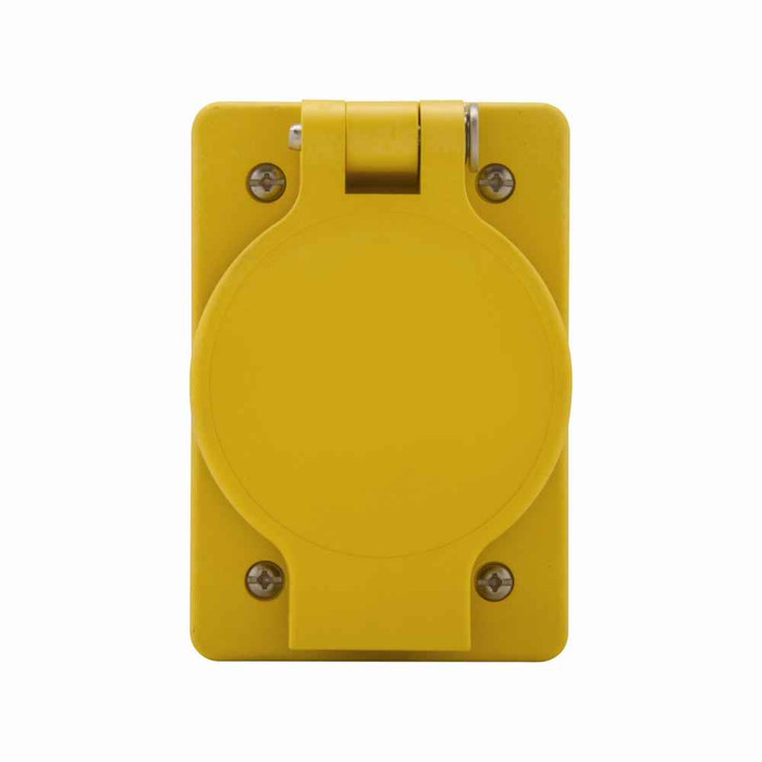 Eaton 7413RWBK Arrow Hart watertight locking receptacle, #14-8 AWG, 20A, Industrial, 120/208V, Back wiring, Black, Single, Watertight, Four-pole, Four-wire, Thermoplastic, glass-filled nylon