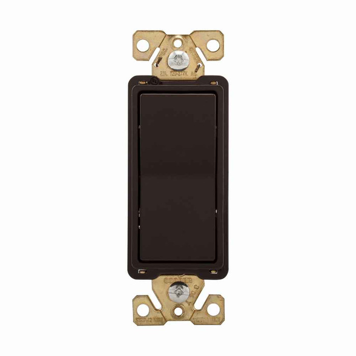 Eaton 7622B-BOX commercial grade decorator switch, Box, #14-10 AWG, 20A, Flush, 120/277V, Back/push, Antimicrobial paddle, Maintained, Brown, Motor Control, Fan, LED, Incand, ELV,MLV,CFL, Florscnt, Halogen, Double-Pole, Thermoplastic 647314