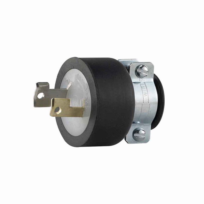 Eaton 7546 safety grip locking plug, #14-8 AWG, 15A, Industrial, 125V, Back wiring, Black, Safety grip, L1-15, Two-pole, Two-wire, Phenolic, 0.31 to 0.47 in
