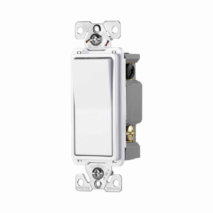 Eaton 7604V-BOX commercial grade decorator switch, Box, #14-10 AWG, 15A, Flush, 120/277V, Back/push, Antimicrobial paddle, Maintained, Ivory, Motor Control, Fan, LED, Incand, ELV,MLV,CFL, Florscnt, Halogen, Four-way, Thermoplastic 647178