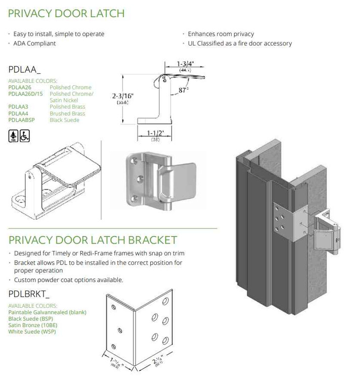 Pemko Pemko PDLAA Hospitality Privacy Door Latch PMK-PDLAA