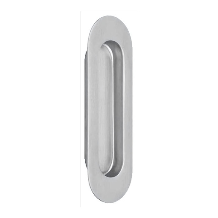 Omnia Omnia 7505 Modern 4-3/4" Tall Oval Recessed Flush Sliding Door / Pocket Door Pull OMN-7505