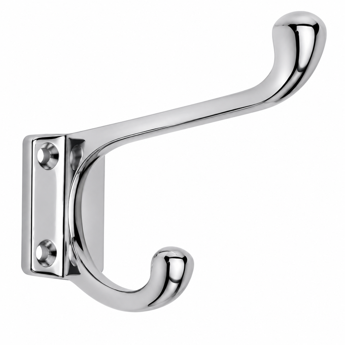 Omnia 210 Solid Brass Decorative Double Hook with 3" Height and 3" Projection