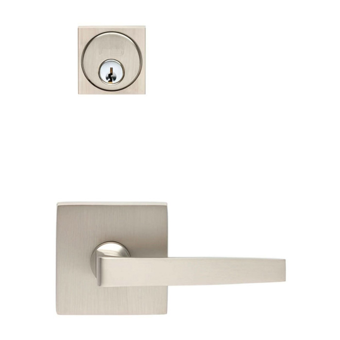 Omnia Omnia 2036S Mortise Square Rose Lever Lockset With Plates, 7/16" projection x 2-9/16" square Rose, 1-1/2" x 1/4", 1-1/8" projection, 1-7/16" square rose Turnpiece OMN-2036S