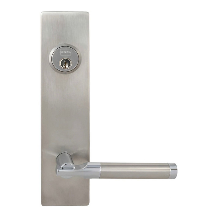 Omnia Omnia D12023 Deadbolt Lever Lockset With Plates, Satin Stainless Steel, 10 9/16" Overall, 2 3/8" W, 2 5/8" Projection, 5-1/2" Center na Center OMN-D12023