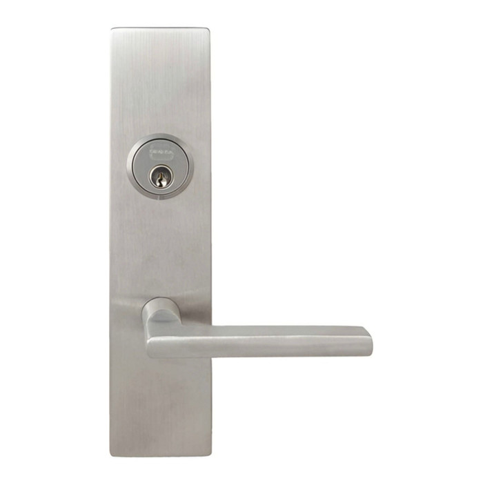 Omnia Omnia 12043 Mortise Lever Lockset With Plates, Satin Stainless Steel, 10-9/16" Overall, 2-3/8" W, 2-5/8" Projection OMN-12043