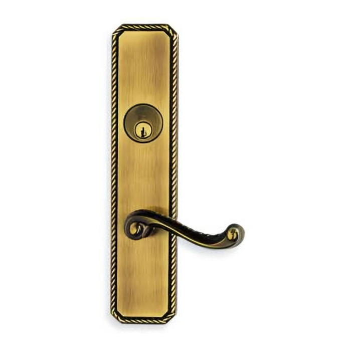Omnia Omnia D24570 Traditional Deadbolt Lever Lockset With Plates, 10-5/8" Overall, 2-7/16" W, 2-1/2" Projection, 5-1/2" Center to Center OMN-D24570