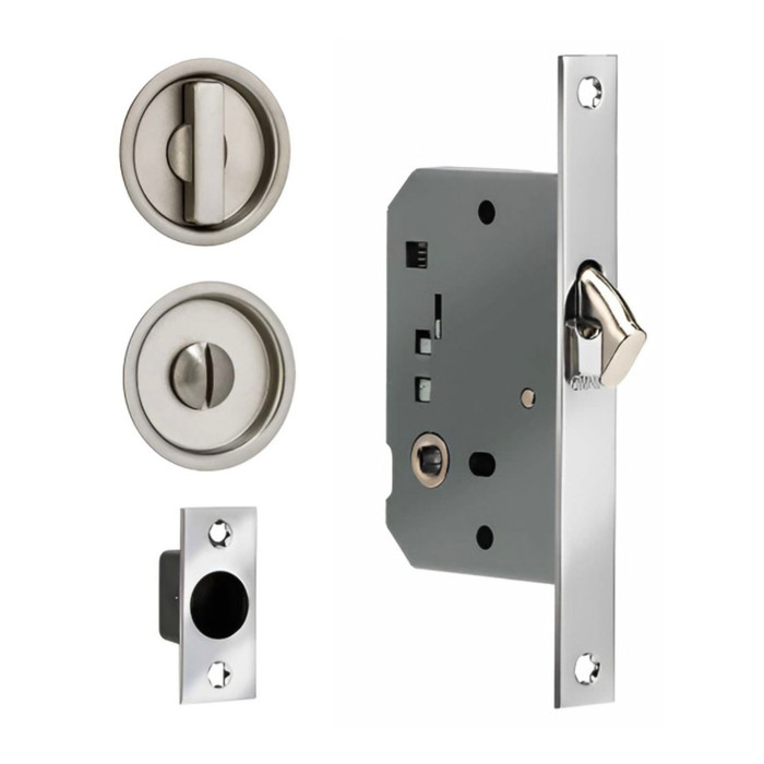 Omnia Omnia 3910S Sliding Pocket Door Mortise Lock, Solid Brass OMN-3910S