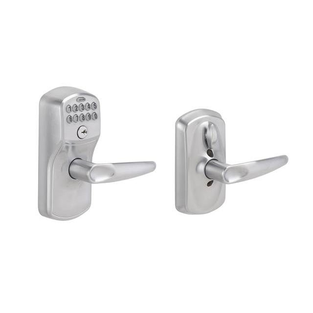 Schlage Residential FE595 Plymouth Keypad Entry Lever Set with Jazz Interior Lever and Flex-Lock Technology