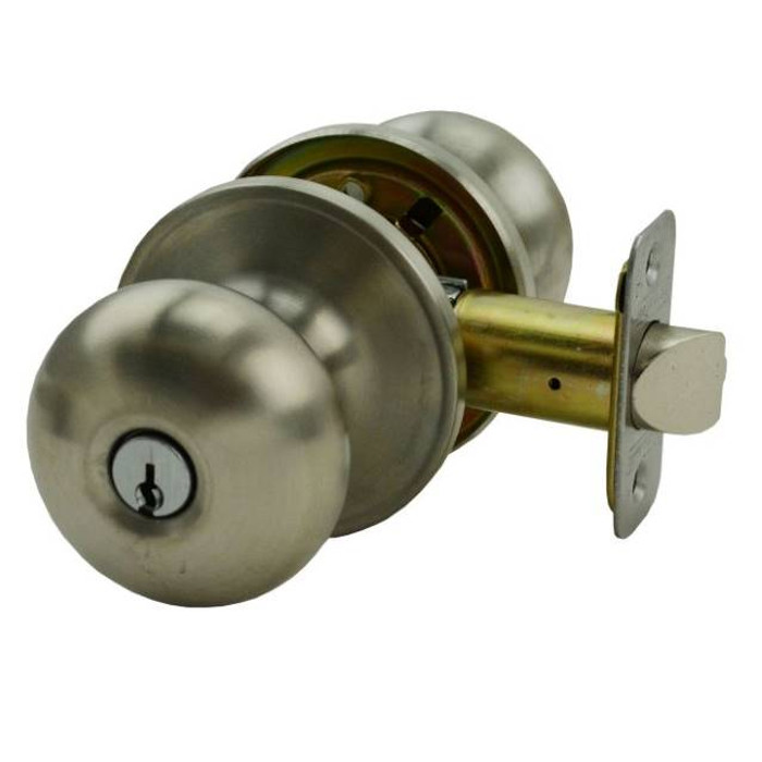 Schlage Residential J54 - Entry Lock Stratus Knob with C Keyway, 16255 Latch and 10101 Strike