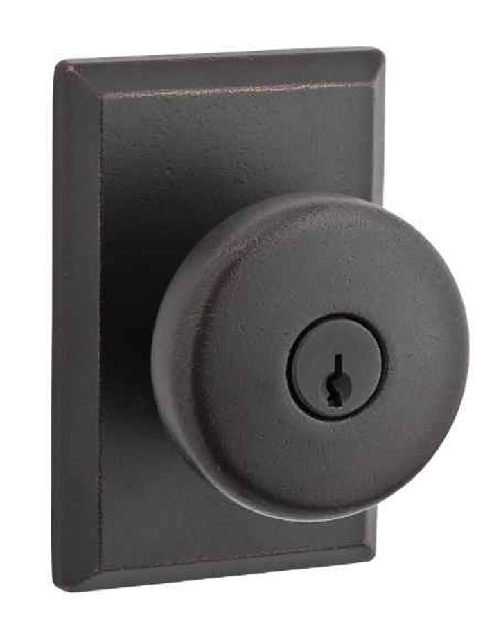 Baldwin Baldwin Reserve Rustic Single Cylinder Keyed Entry Knob Set with Rustic Rose BAL-EN-RU-RU