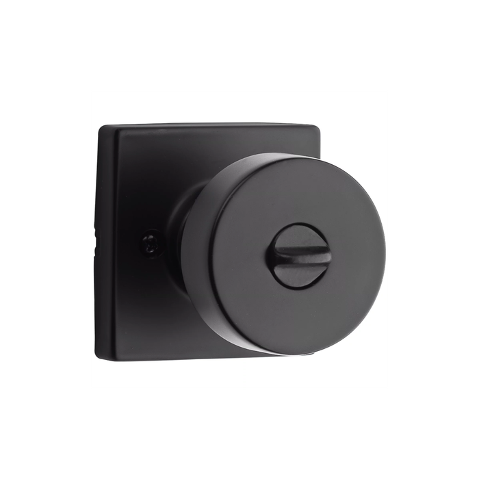 Kwikset 730PSKSQT Pismo Knob with Square Rose Privacy Door Lock – Includes 6AL Adjustable Latch & RCS Round Corner Strike, Bed & Bath