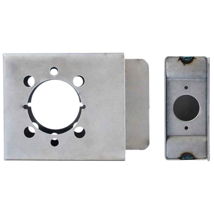 Keedex K-BXRHO Weldable Gate Box for Schlage Rhodes and Many Other Lever Sets, Universal Hole Pattern
