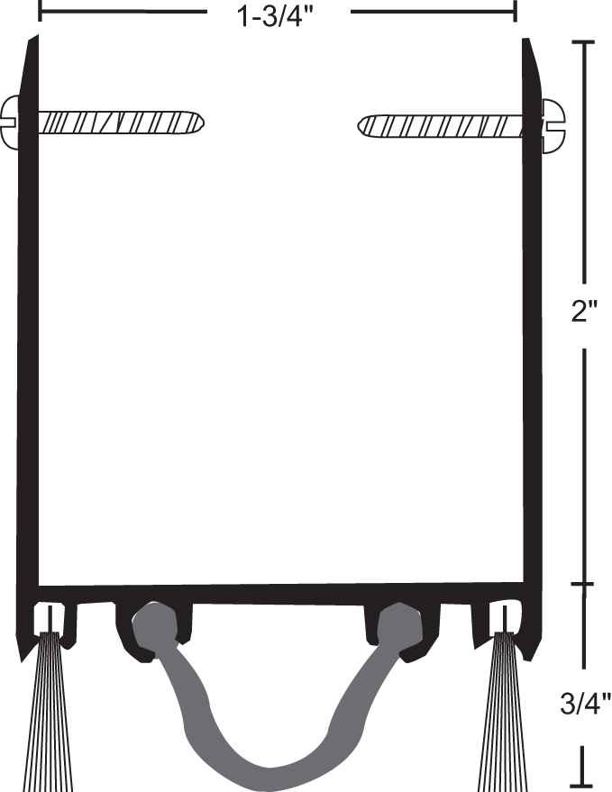 NGP 92NHWA Extended Door Shoe with Nylon Brush and Neoprene