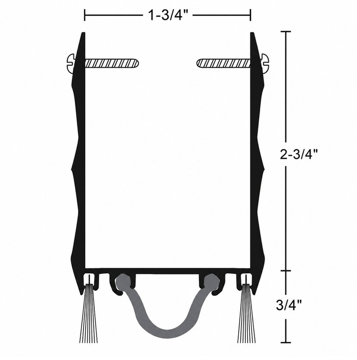 NGP 99NHWA Extended Door Shoe with Nylon Brush and Neoprene Inserts - 1-1/4" Anodized Aluminum