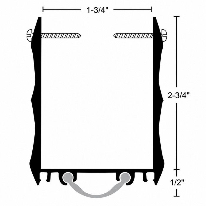 NGP 99V Extended Door Shoe with Vinyl Insert - Aluminum Alloy Construction
