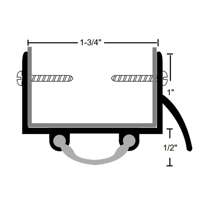 NGP 19V Vinyl Door Shoe, Mill Aluminum