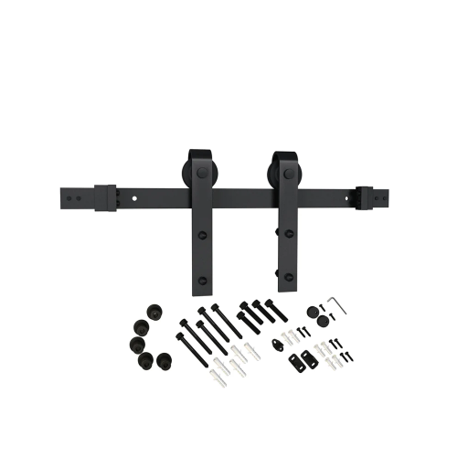 Schlage Residential SD10JSTP 78" Sliding Barn Door Track and Hardware Kit with Satin Nickel Finish