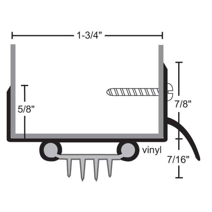NGP 319EV Finned Vinyl Door Shoe, 42"
