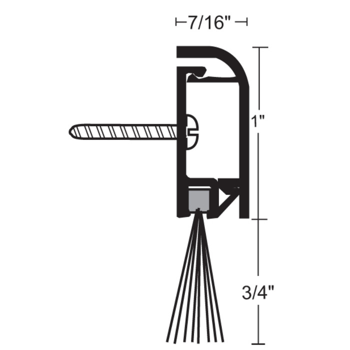 NGP 678A 3/4" Concealed Fastener with Nylon Brush Sweep, Anodized Aluminum