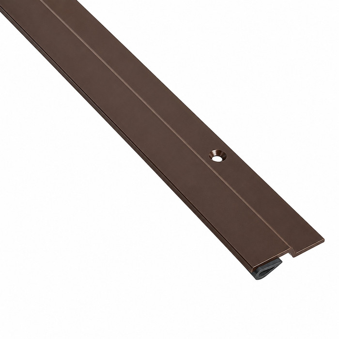 NGP 178SDKB Overlapping Astragal with Silicone Seal, Dark Bronze Aluminum Finish - angled product view showing mounting hole and seal profile