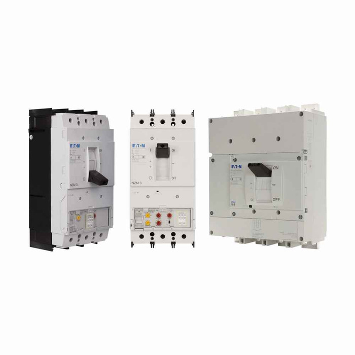 Eaton NZMH4-VEF700-NA Series NZM complete molded case circuit breaker, NZM4-frame, NZMH4, Thermal-magnetic trip type, Three-pole, 700A, 690 Vac, 85 kAIC at 480 Vac, Selective and generator protection, Rocker lever, motor drive, Front screw Eaton NZMH4-VEF700-NA Series NZM complete molded case circuit breaker, NZM4-frame, NZMH4, Thermal-magnetic trip type, Three-pole, 700A, 690 Vac, 85 kAIC at 480 Vac, Selective and generator protection, Rocker lever, motor drive, Front screw