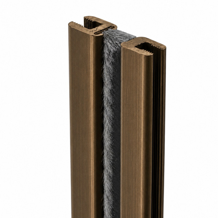 NGP NGP 144PDKB Spring Adjustable Mortised Astragal with Polypropylene Pile Seal, 84", Dark Bronze NGP-144PDKB