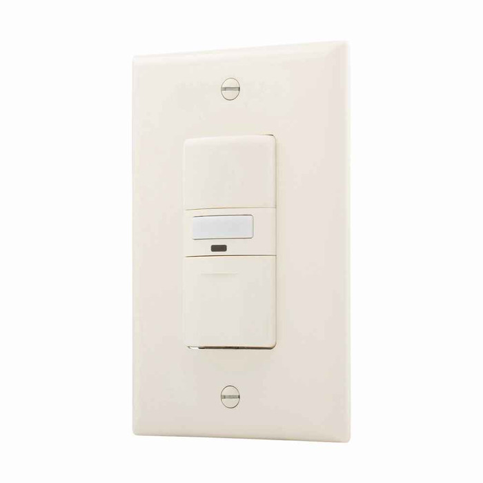 Eaton OS310U-A occupancy sensor switch, Motion sensor with nightlight, Flush, 120V, Wire leads, Maintained closure, Almond, Incand, MLV, ELV, Flrsnt, CFL, LED, halo, 1-pole, 3-way, 1-phase, 1000 sq ft, Occupancy, 1000W 710810