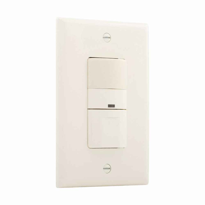 Eaton OS306U-A occupancy sensor switch, No neutral required, Flush, 120V, Wire leads, Maintained closure, Almond, Incand, MLV, ELV, Flrsnt, CFL, LED, halo, 1-pole, 3-way, 1-phase, 450 sq ft, Occupancy, 600W 722172