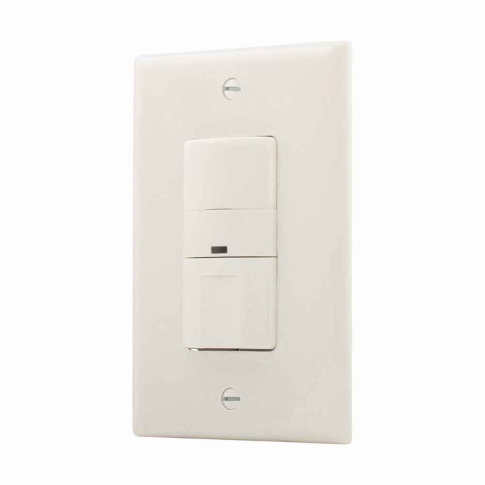 Eaton OS306U-LA occupancy sensor switch, No neutral required, Flush, 120V, Wire leads, Maintained closure, Light almond, Incand, MLV, ELV, Flrsnt, CFL, LED, halo, 1-pole, 3-way, 1-phase, 450 sq ft, Occupancy, 600W 722219