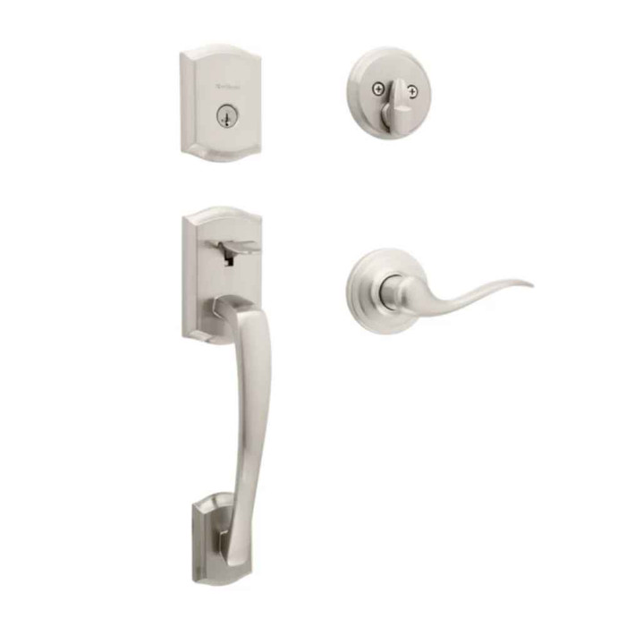 Kwikset Kwikset CP818PTHXTNL SMT Prescott Handleset and Tustin Lever with Smartkey KWI-CP818PTHTNL-S